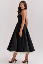 Annika Fit-and-Flare Bustier Midi Cocktail Dress