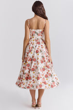 Annika Fit-and-Flare Bustier Midi Cocktail Dress