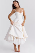 Annika Fit-and-Flare Bustier Midi Cocktail Dress