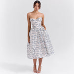 Marlene Strapless Corset Satin Cocktail Dress