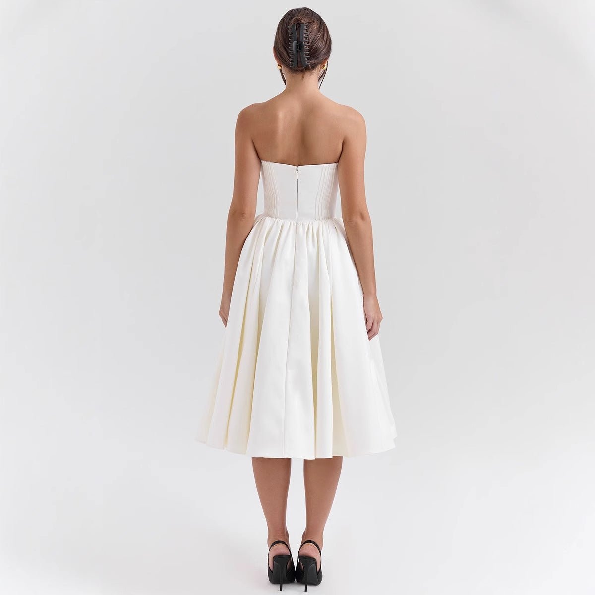 Marlene Strapless Corset Satin Cocktail Dress