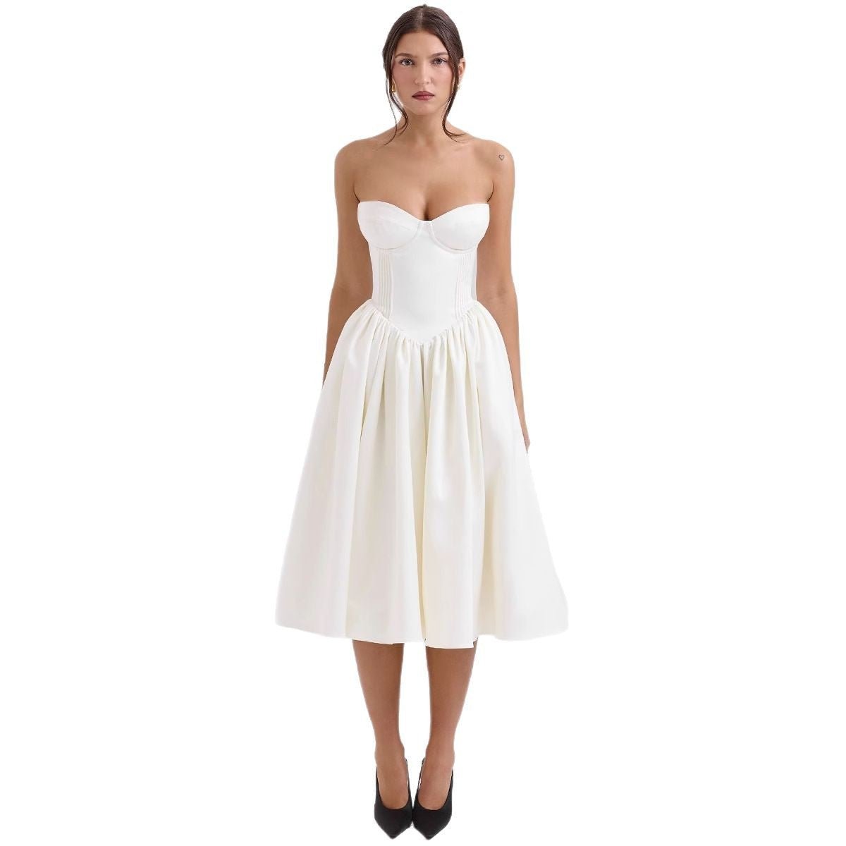 Marlene Strapless Corset Satin Cocktail Dress