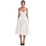 Marlene Strapless Corset Satin Cocktail Dress