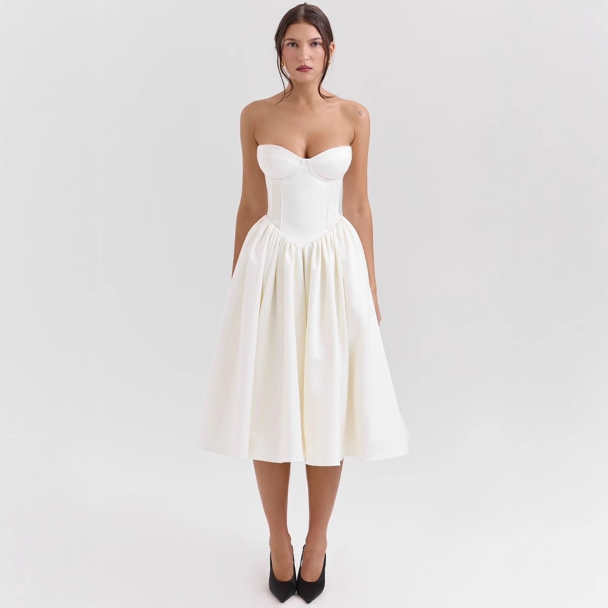 Marlene Strapless Corset Satin Cocktail Dress