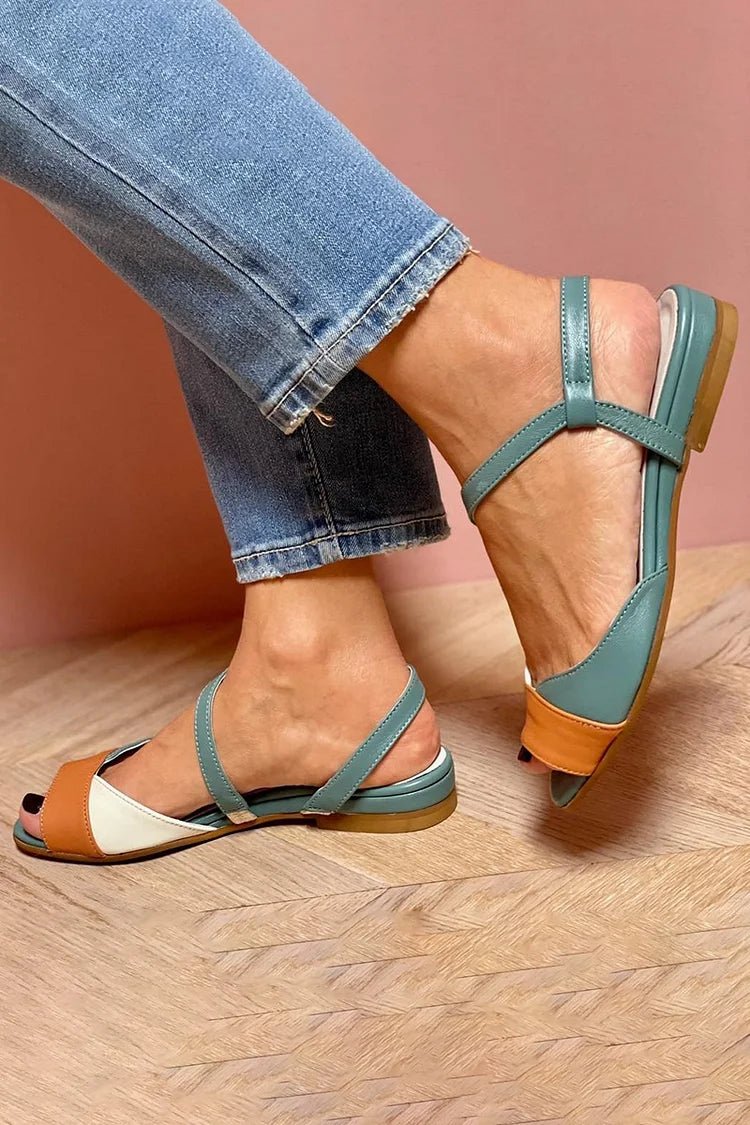 Elisabeth Colorblock Open Toe Strappy Sandals