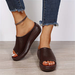 Charlotte Lightweight Wedge Peep-Toe Slip-On Mules