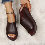 Charlotte Lightweight Wedge Peep-Toe Slip-On Mules