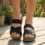 Hannah Orthopedic Platform Cross-Strap Summer Sandals