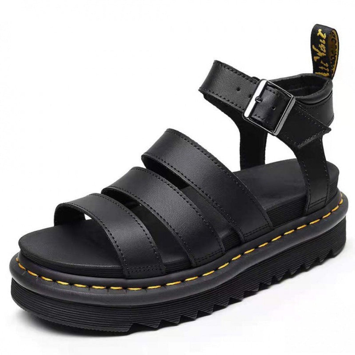 Hannah Platform Strappy Sandals with Buckle Closure