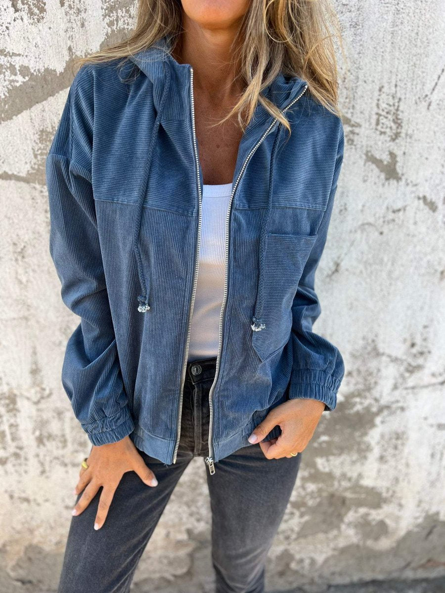 Mia Oversized Corduroy Hooded Jacket