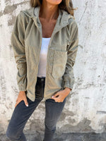 Mia Oversized Corduroy Hooded Jacket