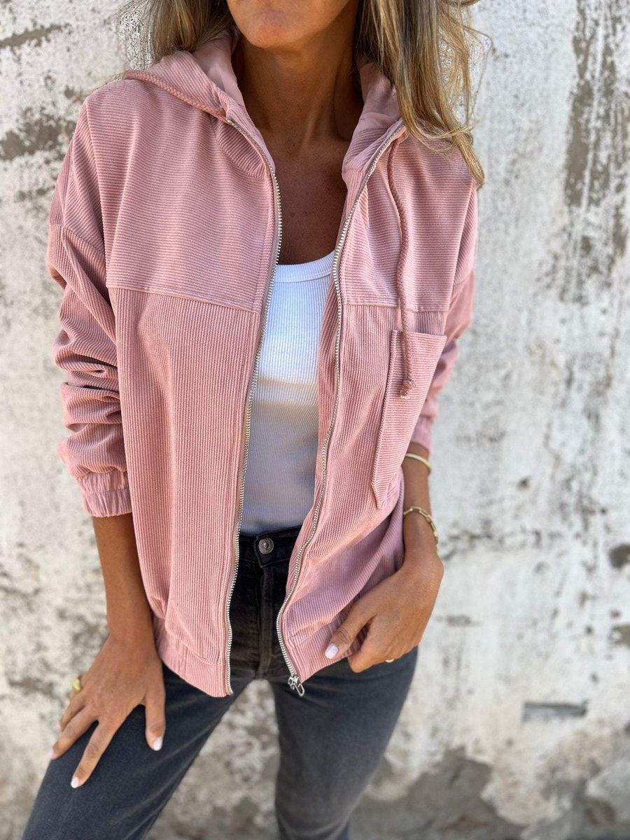 Mia Oversized Corduroy Hooded Jacket