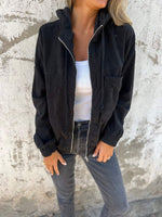 Mia Oversized Corduroy Hooded Jacket