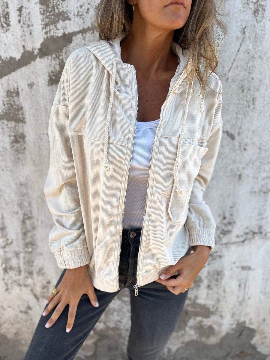 Mia Oversized Corduroy Hooded Jacket