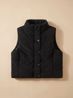 Marie Cropped Corduroy Snap Vest