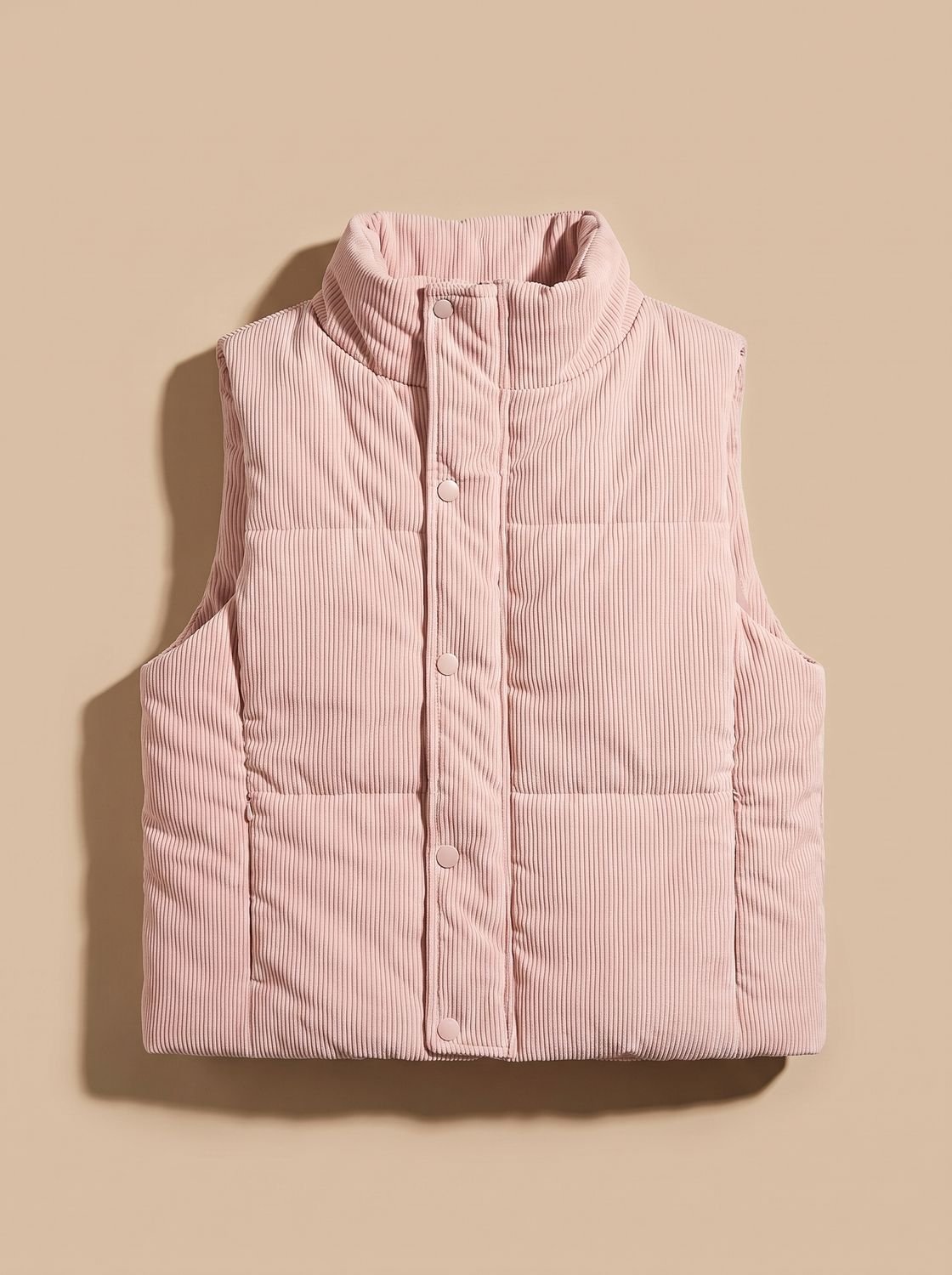 Marie Cropped Corduroy Snap Vest