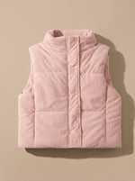 Marie Cropped Corduroy Snap Vest