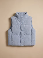 Marie Cropped Corduroy Snap Vest