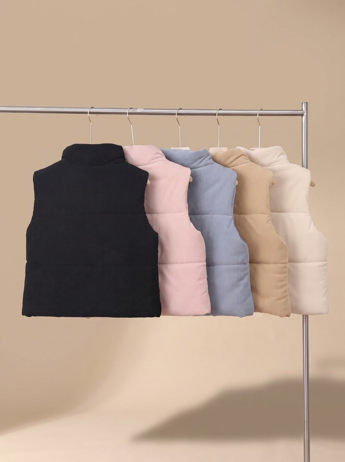 Marie Cropped Corduroy Snap Vest