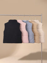 Marie Cropped Corduroy Snap Vest