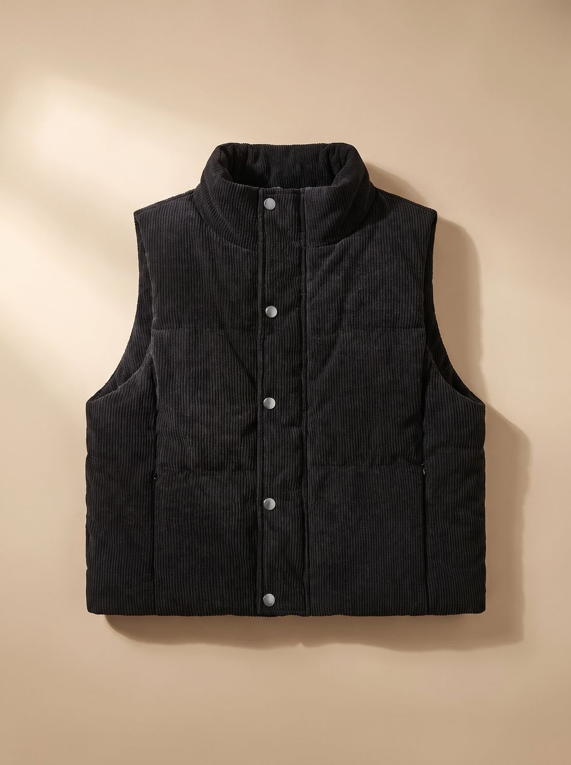 Marie Cropped Corduroy Snap Vest