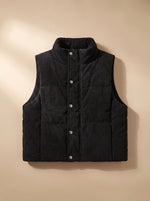 Marie Cropped Corduroy Snap Vest