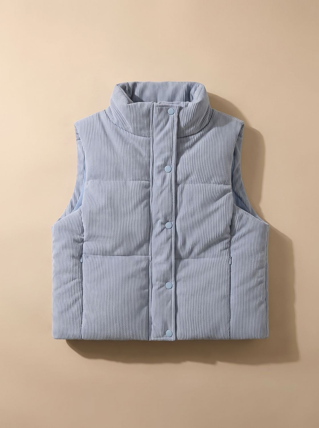 Marie Cropped Corduroy Snap Vest