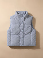 Marie Cropped Corduroy Snap Vest