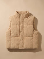 Marie Cropped Corduroy Snap Vest