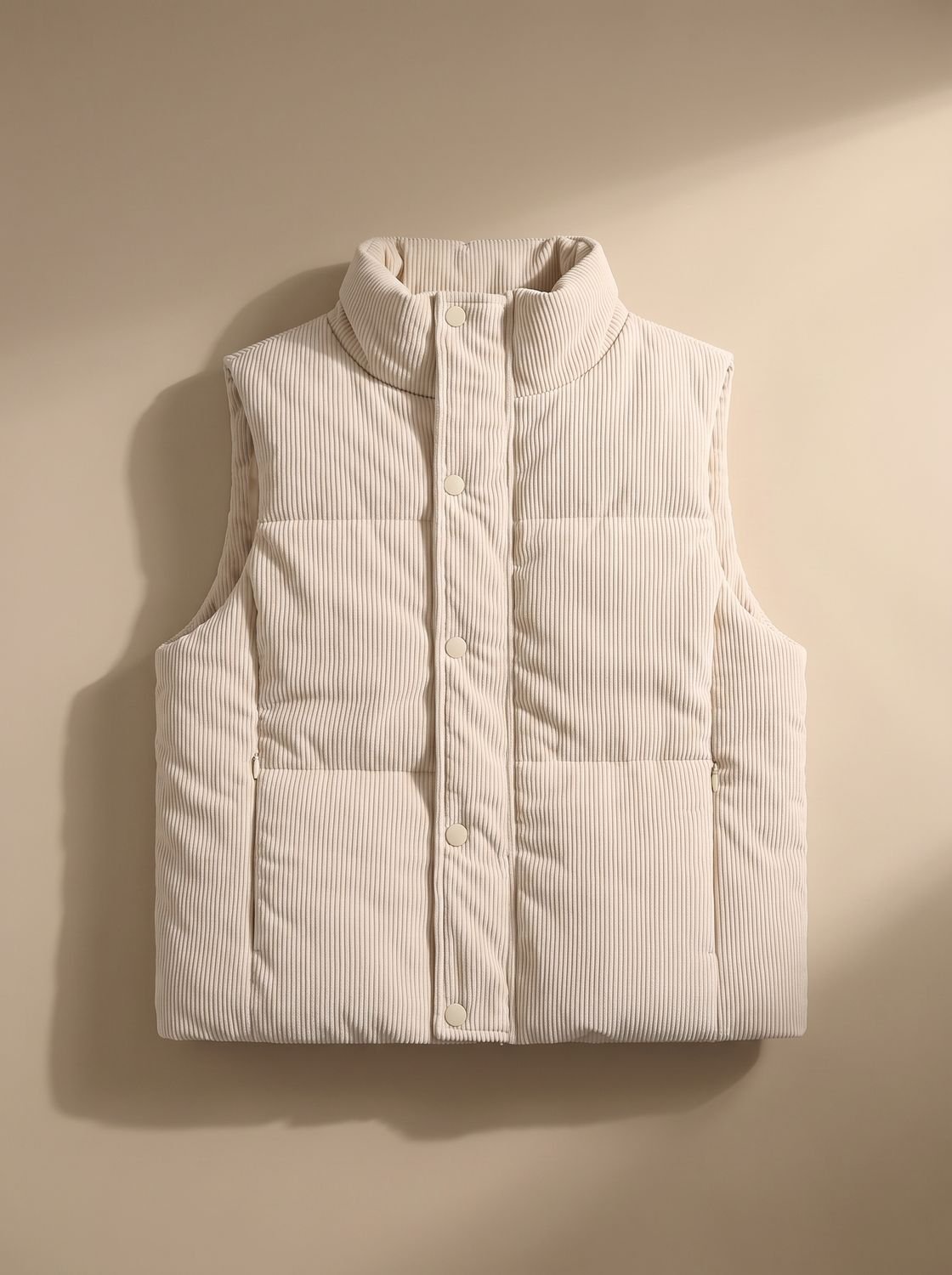 Marie Cropped Corduroy Snap Vest