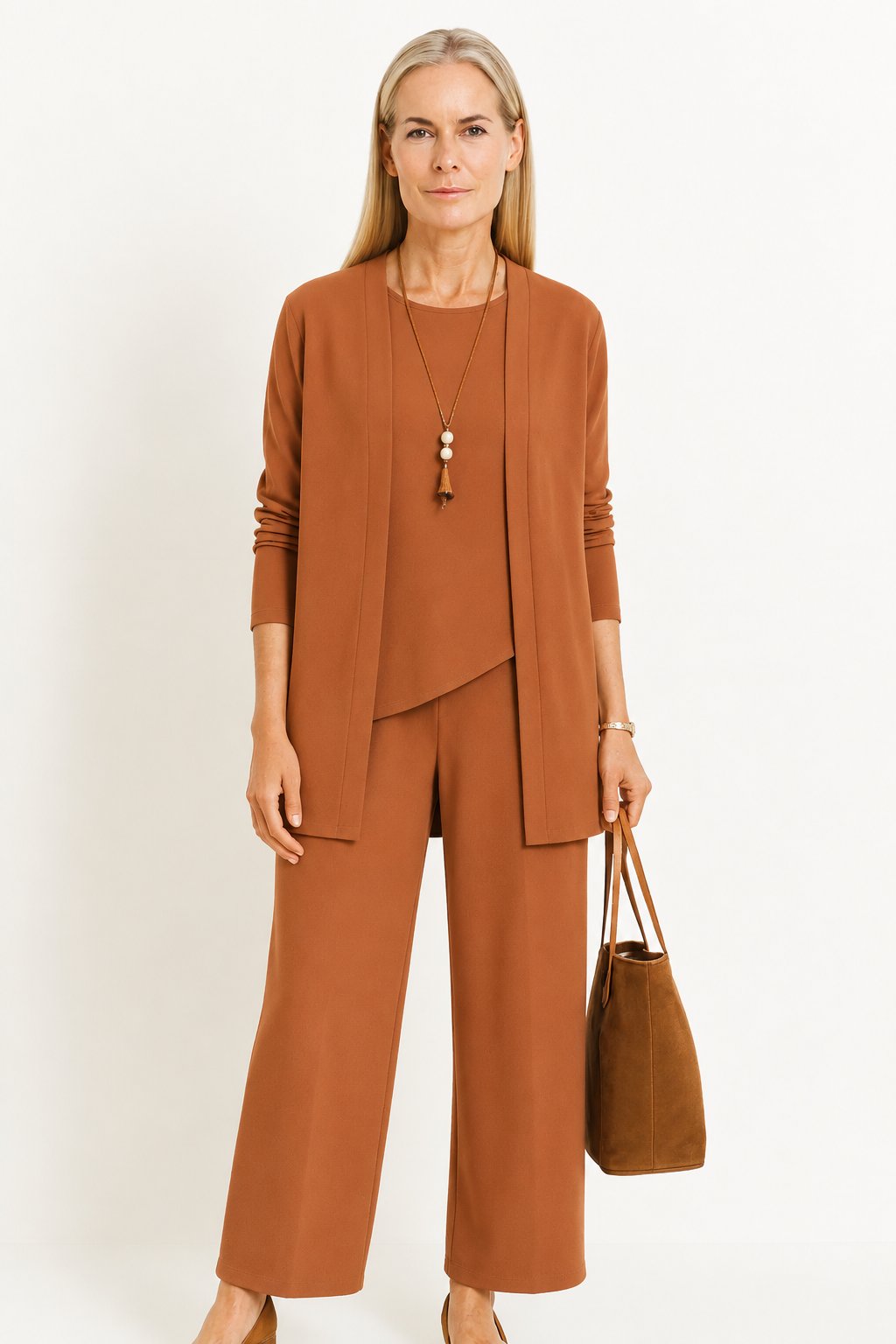 Marlene Three-Piece Longline Cardigan Set