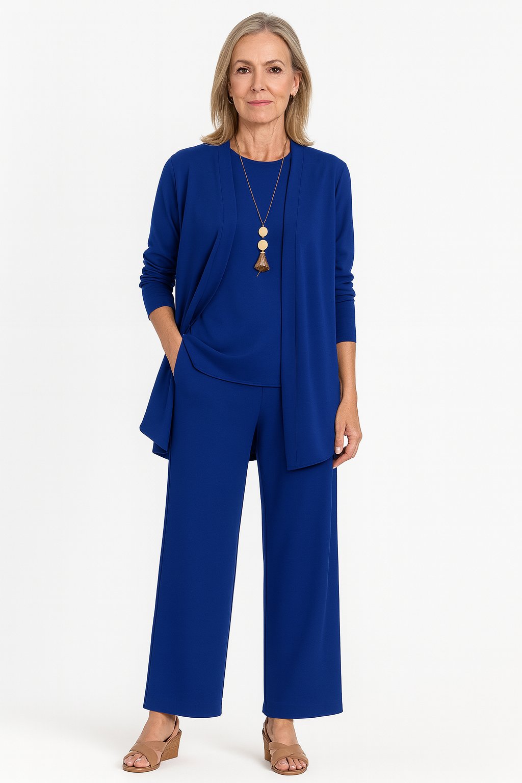 Marlene Three-Piece Longline Cardigan Set