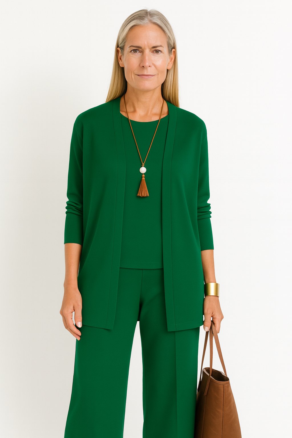 Marlene Three-Piece Longline Cardigan Set