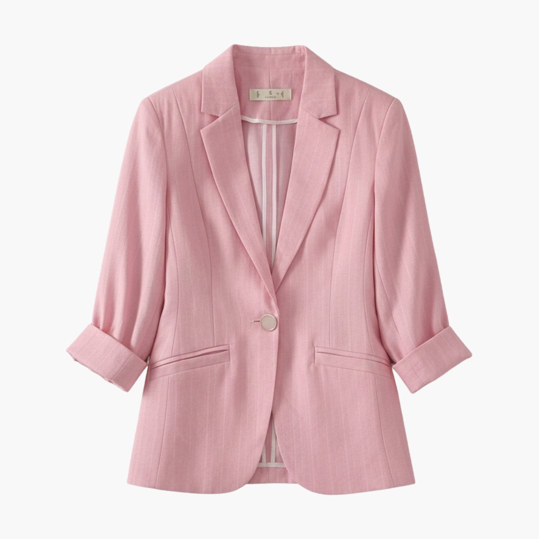 Nora Three-Quarter Sleeve Linen Blazer