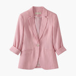 Nora Three-Quarter Sleeve Linen Blazer