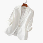 Nora Three-Quarter Sleeve Linen Blazer