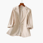 Nora Three-Quarter Sleeve Linen Blazer