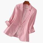 Nora Three-Quarter Sleeve Linen Blazer
