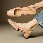 Leonie Leather Almond Toe Slingback Pumps