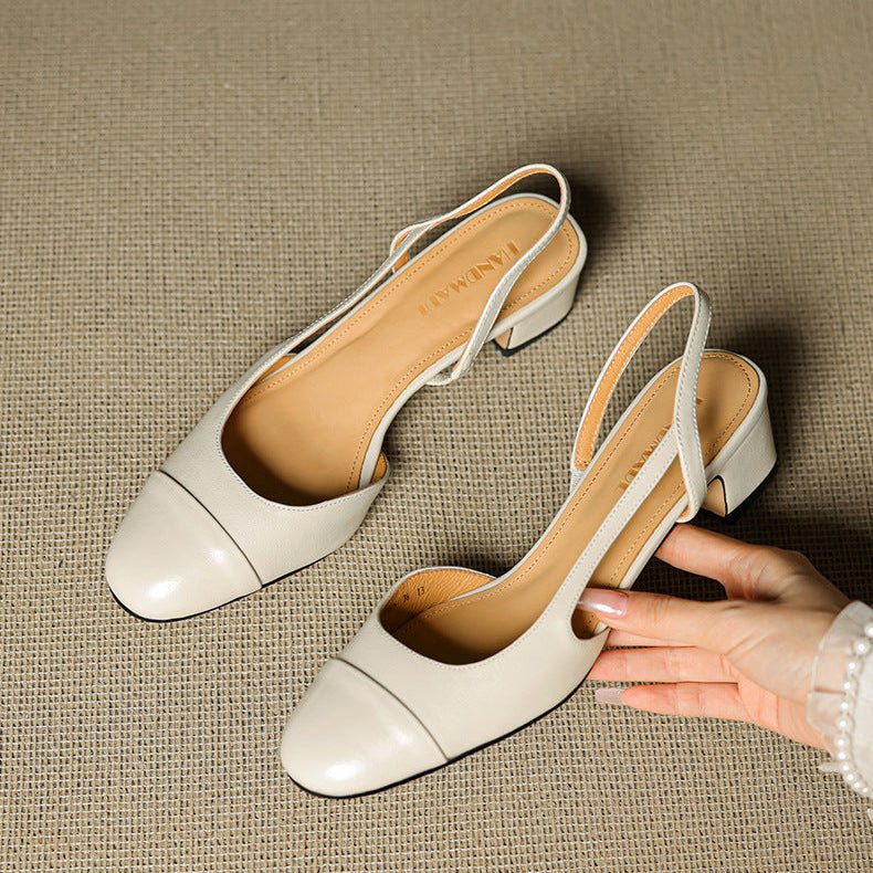 Leonie Leather Almond Toe Slingback Pumps