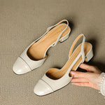 Leonie Leather Almond Toe Slingback Pumps
