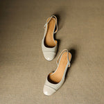 Leonie Leather Almond Toe Slingback Pumps