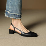 Leonie Leather Almond Toe Slingback Pumps