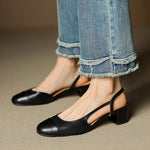 Leonie Leather Almond Toe Slingback Pumps
