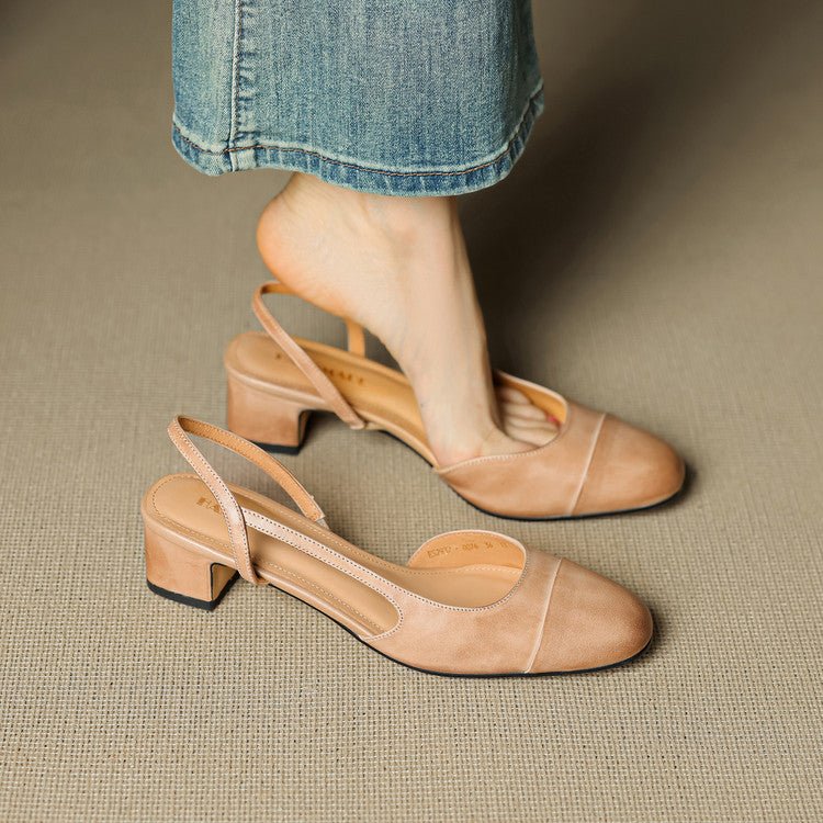 Leonie Leather Almond Toe Slingback Pumps