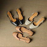 Leonie Leather Almond Toe Slingback Pumps