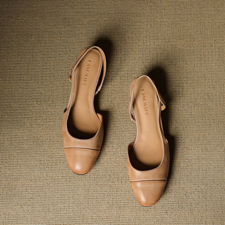 Leonie Leather Almond Toe Slingback Pumps