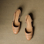 Leonie Leather Almond Toe Slingback Pumps