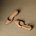Leonie Leather Almond Toe Slingback Pumps