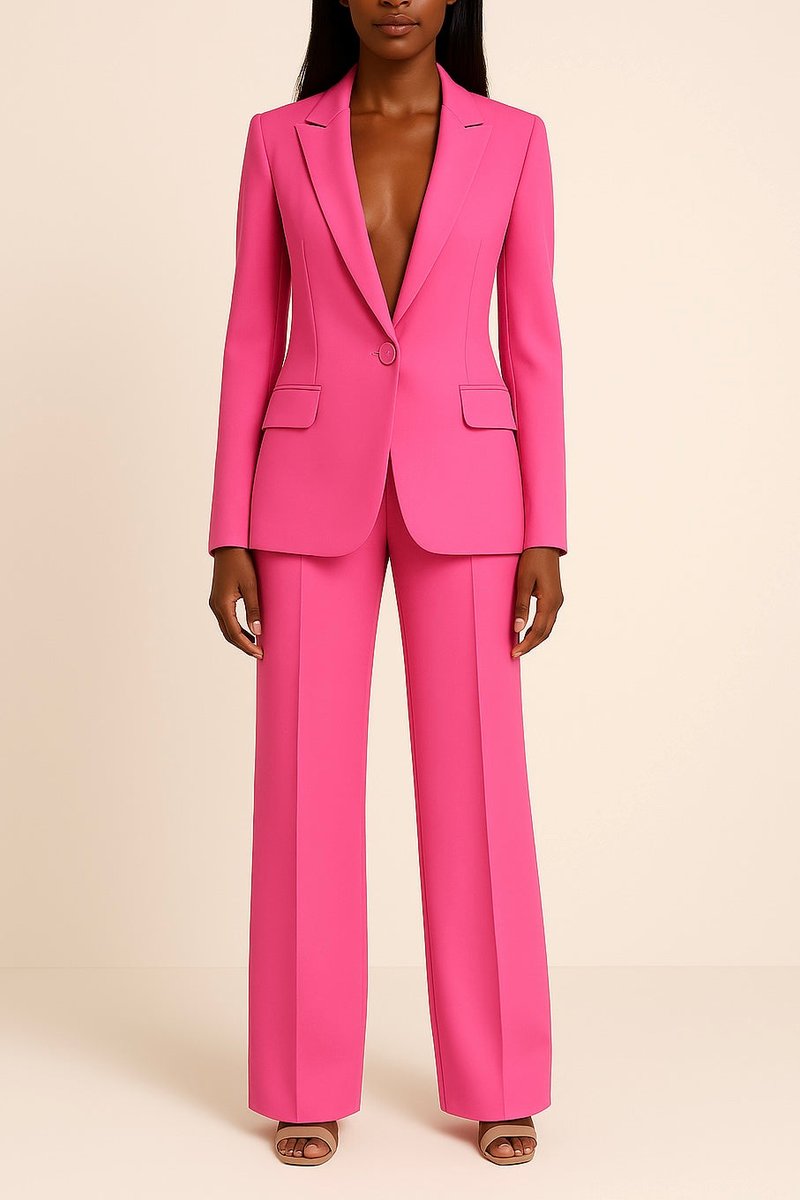 Johanna One-Button Blazer & Wide-Leg Trouser Set